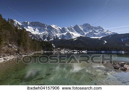 Eibsee lake in front of the Zugspitze, Grainau, Upper Bavaria, Bavaria, Germany, Europe View Large Photo Image Stock Photograph - Eibsee lake in front of the Zugspitze, Grainau, Upper Bavaria, Bavaria, Germany, Europe. Fotosearch