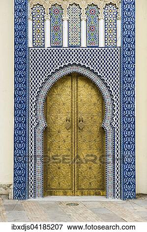 Entrance to Sultanate Palace, Dar-el-Makhzen, Fes, Morocco, Africa View Large Photo Image Stock Photo - Entrance to Sultanate Palace, Dar-el-Makhzen, Fes, Morocco, Africa. Fotosearch
