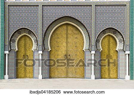 Entrance to Sultanate Palace, Dar-el-Makhzen, Fes, Morocco, Africa View Large Photo Image Stock Photograph - Entrance to Sultanate Palace, Dar-el-Makhzen, Fes, Morocco, Africa. Fotosearch