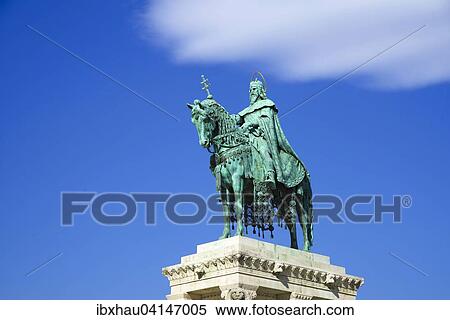 Stock Photography - Equestrian statue of King Stephen I of Hungary, Budapest, Hungary, Europe. Fotosearch