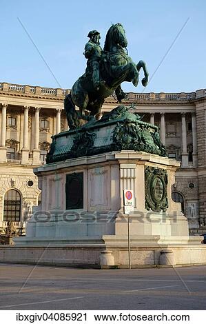 Equestrian statue of Prince Eugene front of the Hofburg Imperial Palace at the Heldenplatz, Innere Stadt district, Vienna, Austria, Europe View Large Photo Image Stock Image - Equestrian statue of Prince Eugene front of the Hofburg Imperial Palace at the Heldenplatz, Innere Stadt district, Vienna, Austria, Europe. Fotosearch