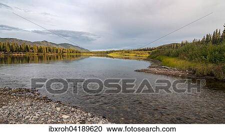 Evening mood at the Yukon River, Yukon Territory, Canada, North America View Large Photo Image Stock Image - Evening mood at the Yukon River, Yukon Territory, Canada, North America. Fotosearch