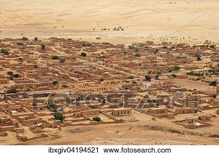 Evening mood, desert town, Moudjeria, Tagant region, Mauritania, Africa View Large Photo Image Stock Image - Evening mood, desert town, Moudjeria, Tagant region, Mauritania, Africa. Fotosearch