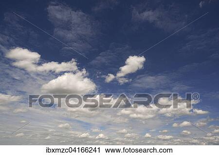 Stock Image - Fair weather clouds, cumulus, Bavaria, Germany, Europe. Fotosearch