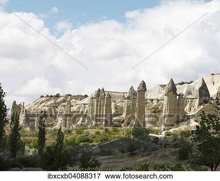 Stock Photo - Fairy Chimneys, tufa formations in Love Valley, Goreme National Park, Nevsehir Province, Cappadocia, Anatolia, Turkey, Asia. Fotosearch
