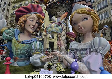 Falla figures at the Fallas festival, Valencia, Spain, Europe View Large Photo Image Stock Photo - Falla figures at the Fallas festival, Valencia, Spain, Europe. Fotosearch