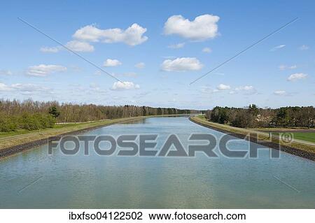 Federal waterway Elbe Lateral Canal, near Stude, Lower Saxony, Germany, Europe View Large Photo Image Stock Image - Federal waterway Elbe Lateral Canal, near Stude, Lower Saxony, Germany, Europe. Fotosearch