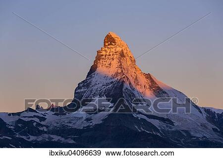 First sunlight on the Matterhorn, Zermatt, Canton of Valais, Switzerland, Europe View Large Photo Image Stock Photo - First sunlight on the Matterhorn, Zermatt, Canton of Valais, Switzerland, Europe. Fotosearch