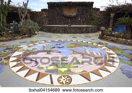 Floor mosaic of Luis Morera, Plaza La Glorieta, Las Manchas, La Palma, Canary Islands, Spain, Europe View Large Photo Image Stock Photo - Floor mosaic of Luis Morera, Plaza La Glorieta, Las Manchas, La Palma, Canary Islands, Spain, Europe. Fotosearch