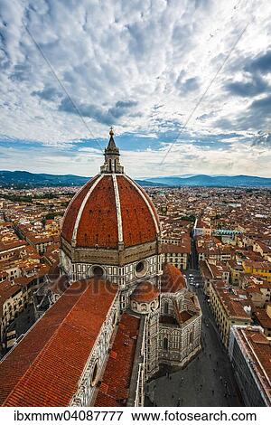 Florence Cathedral, Cattedrale di Santa Maria del Fiore with the dome by Brunelleschi, with the city, UNESCO World Heritage Site, Florence, Tuscany, Italy, Europe View Large Photo Image Stock Photo - Florence Cathedral, Cattedrale di Santa Maria del Fiore with the dome by Brunelleschi, with the city, UNESCO World Heritage Site, Florence, Tuscany, Italy, Europe. Fotosearch