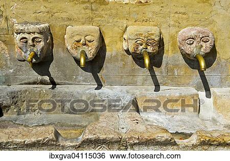 Four gargoyles by the village well, Grazalema, Andalucia, Spain, Europe View Large Photo Image Stock Photograph - Four gargoyles by the village well, Grazalema, Andalucia, Spain, Europe. Fotosearch