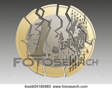 Fractured euro, collapse of the Euro View Large Photo Image Stock Image - Fractured euro, collapse of the Euro. Fotosearch