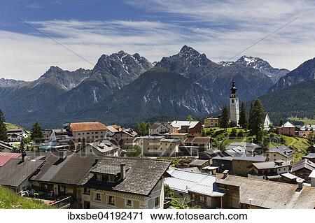 Ftan with Sesvenna and Lischana group, Piz Lischana, Piz San Jon Dadora, Inn Valley, Lower Engadine, Engadine, Canton of Graubunden, Switzerland, Europe View Large Photo Image Stock Image - Ftan with Sesvenna and Lischana group, Piz Lischana, Piz San Jon Dadora, Inn Valley, Lower Engadine, Engadine, Canton of Graubunden, Switzerland, Europe. Fotosearch