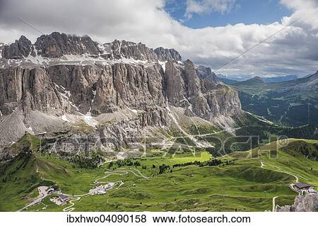 Gardena Pass, Passo Gardena, 2121m, Sella Massif, Dolomites, Selva di Val Gardena, South Tyrol, Trentino-Alto Adige, Italy, Europe View Large Photo Image Stock Photo - Gardena Pass, Passo Gardena, 2121m, Sella Massif, Dolomites, Selva di Val Gardena, South Tyrol, Trentino-Alto Adige, Italy, Europe. Fotosearch