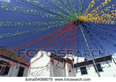 Garlands, street decorations, Seixal, Madeira, Portugal, Europe View Large Photo Image Stock Photo - Garlands, street decorations, Seixal, Madeira, Portugal, Europe. Fotosearch