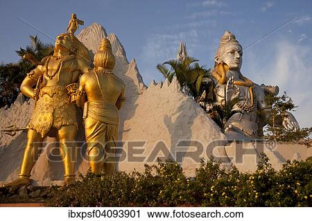 Stock Image - Giant statue of Lord Shiva, Murudeshwar Temple, Murudeshwar, Karnataka, India, Asia. Fotosearch