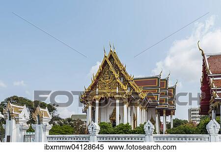 Stock Photography - Gilded Buddhist temple, Bangkok, Thailand, Asia. Fotosearch