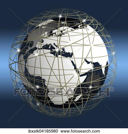 Globe surrounded by network View Large Photo Image Stock Image - Globe surrounded by network. Fotosearch