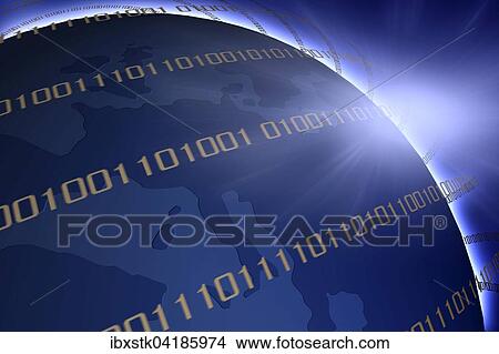 Globe with binary code View Large Photo Image Picture - Globe with binary code. Fotosearch