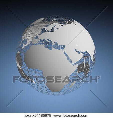 Globe with grid View Large Photo Image Stock Photo - Globe with grid. Fotosearch