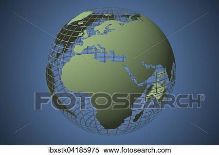 Stock Photography - Globe with grid. Fotosearch