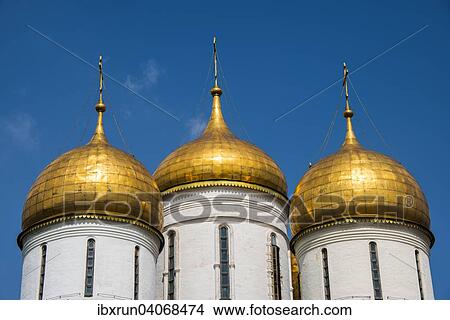 Golden domes of the Assumption Cathedral on Sabornaya Square, Kremlin, Moscow, Russia, Europe View Large Photo Image Picture - Golden domes of the Assumption Cathedral on Sabornaya Square, Kremlin, Moscow, Russia, Europe. Fotosearch