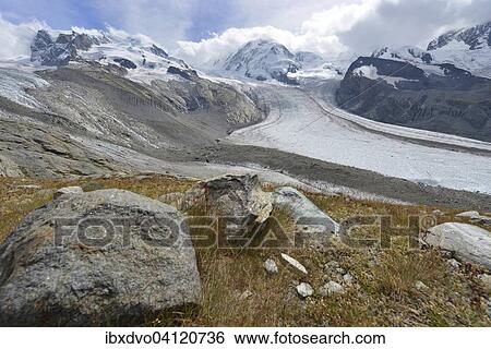 Gorner Glacier in the Monte Rosa area, Northrend and Dufour Peak, Zermatt, Canton of Valais, Switzerland, Europe View Large Photo Image Stock Photograph - Gorner Glacier in the Monte Rosa area, Northrend and Dufour Peak, Zermatt, Canton of Valais, Switzerland, Europe. Fotosearch