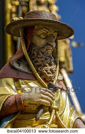 Gothic saint figure of the Church Father St. Jerome, Schoner Brunnen fountain, Nuremberg, Middle Franconia, Franconia, Bavaria, Germany, Europe View Large Photo Image Stock Image - Gothic saint figure of the Church Father St. Jerome, Schoner Brunnen fountain, Nuremberg, Middle Franconia, Franconia, Bavaria, Germany, Europe. Fotosearch
