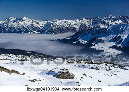 Gottesacker-Plateau ski resort, Allgau Alps behind, Kleinwalsertal, Vorarlberg, Austria Ski Area View Large Photo Image Picture - Gottesacker-Plateau ski resort, Allgau Alps behind, Kleinwalsertal, Vorarlberg, Austria Ski Area. Fotosearch