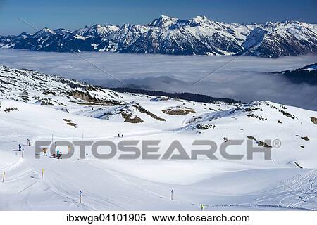 Gottesacker-Plateau ski resort, Allgau Alps behind, Kleinwalsertal, Vorarlberg, Austria Ski Area View Large Photo Image Stock Photography - Gottesacker-Plateau ski resort, Allgau Alps behind, Kleinwalsertal, Vorarlberg, Austria Ski Area. Fotosearch