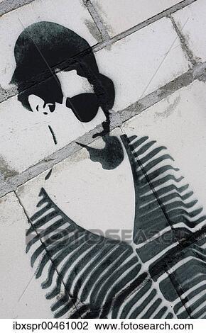 Stock Image - Graffiti on a stone wall, Germany, Europe. Fotosearch