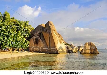 Granite rocks on the beach Anse Source d'Argent, La Digue, Seychelles, Africa View Large Photo Image Stock Image - Granite rocks on the beach Anse Source d'Argent, La Digue, Seychelles, Africa. Fotosearch