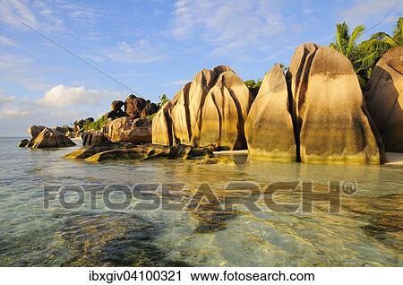 Granite rocks on the beach Anse Source d'Argent, La Digue, Seychelles, Africa View Large Photo Image Stock Image - Granite rocks on the beach Anse Source d'Argent, La Digue, Seychelles, Africa. Fotosearch