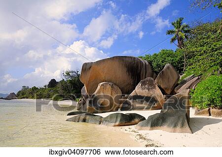Granite rocks on the beach, La Digue Island, La Digue and Inner Islands, Seychelles, Africa View Large Photo Image Stock Photograph - Granite rocks on the beach, La Digue Island, La Digue and Inner Islands, Seychelles, Africa. Fotosearch