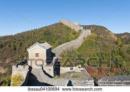 Great Wall of China, historical border fortress, restored section with watchtower, Gubeikou, near Jinshanling, China, Asia View Large Photo Image Picture - Great Wall of China, historical border fortress, restored section with watchtower, Gubeikou, near Jinshanling, China, Asia. Fotosearch