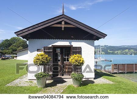 Picture - Gustav Mahler's composition hut on Attersee lake, Seefeld am Attersee, Salzkammergut, Upper Austria, Austria, Europe. Fotosearch