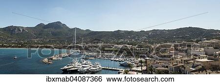 Stock Photograph - Harbor and promenade, town view of Calvi, Haute-Corse, Corsica, France, Europe. Fotosearch