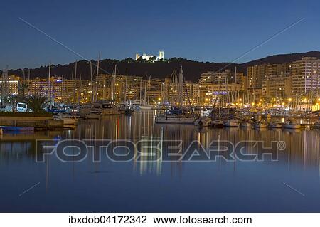 Harbour with Bellver Castle or Castell de Bellver, Palma de Mallorca, Mallorca, Balearic Islands, Spain, Europe View Large Photo Image Stock Image - Harbour with Bellver Castle or Castell de Bellver, Palma de Mallorca, Mallorca, Balearic Islands, Spain, Europe. Fotosearch