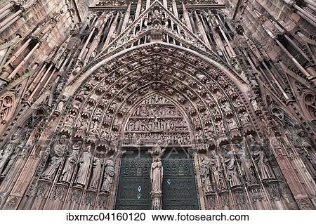 High Gothic main portal of the west facade of the Strasbourg Cathedral, Strasbourg, Alsace, France, Europe View Large Photo Image Stock Image - High Gothic main portal of the west facade of the Strasbourg Cathedral, Strasbourg, Alsace, France, Europe. Fotosearch
