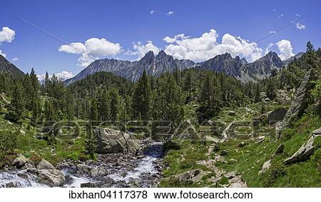 Hiking route to Refugi d'Amitges, Espot, Catalonia, Spain, Europe View Large Photo Image Stock Photo - Hiking route to Refugi d'Amitges, Espot, Catalonia, Spain, Europe. Fotosearch