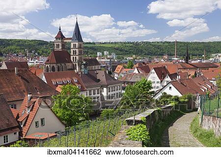 Historic centre with City Church of St. Dionys, Esslingen am Neckar, Baden-Wurttemberg, Germany, Europe View Large Photo Image Stock Image - Historic centre with City Church of St. Dionys, Esslingen am Neckar, Baden-Wurttemberg, Germany, Europe. Fotosearch