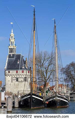 Historic Port Building De Hoofdtoren, flat-bottomed sailing boats in Binnenhaven, Ijsselsea, Hoorn, North Holland, The Netherlands, Europe View Large Photo Image Stock Image - Historic Port Building De Hoofdtoren, flat-bottomed sailing boats in Binnenhaven, Ijsselsea, Hoorn, North Holland, The Netherlands, Europe. Fotosearch