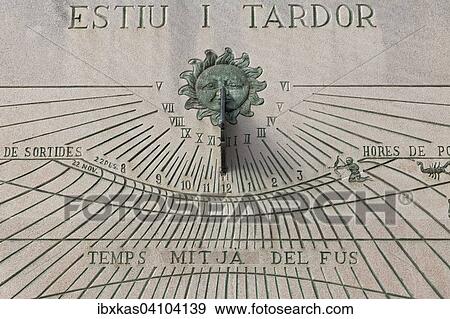 Historic sundial gnomon and month lines, Parc sa Feixina, Palma de Mallorca, Majorca, Balearic Islands, Spain, Europe View Large Photo Image Stock Photo - Historic sundial gnomon and month lines, Parc sa Feixina, Palma de Mallorca, Majorca, Balearic Islands, Spain, Europe. Fotosearch