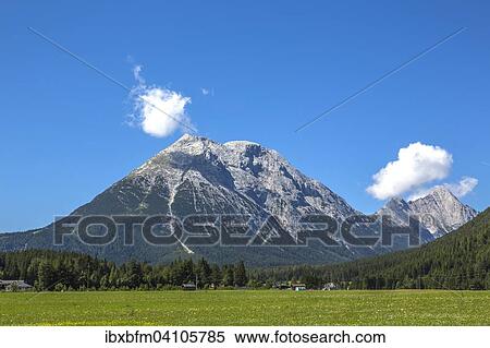 Stock Photography - Hohe Munde, Leutasch in Tyrol, Alps, Austria, Europe. Fotosearch