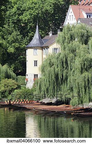 Holderlin Tower and punts on the Neckar river, Tubingen, Baden-Wurttemberg, Germany, Europe View Large Photo Image Stock Image - Holderlin Tower and punts on the Neckar river, Tubingen, Baden-Wurttemberg, Germany, Europe. Fotosearch