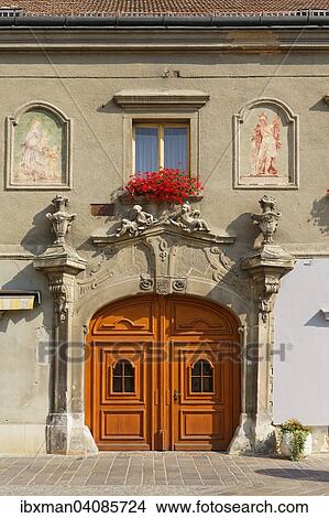 House facade, Hauptstrasse, historic centre, Eisenstadt, Northern Burgenland, Burgenland, Austria, Europe View Large Photo Image Picture - House facade, Hauptstrasse, historic centre, Eisenstadt, Northern Burgenland, Burgenland, Austria, Europe. Fotosearch