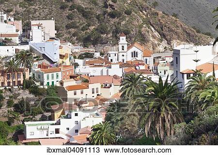 Houses in the village of Vallehermoso, La Gomera, Canary Islands, Spain, Europe View Large Photo Image Stock Image - Houses in the village of Vallehermoso, La Gomera, Canary Islands, Spain, Europe. Fotosearch