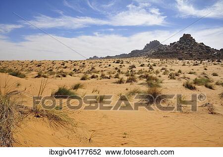 Stock Photo of Desert landscape, route from Atar to Tidjikja, Adrar ...