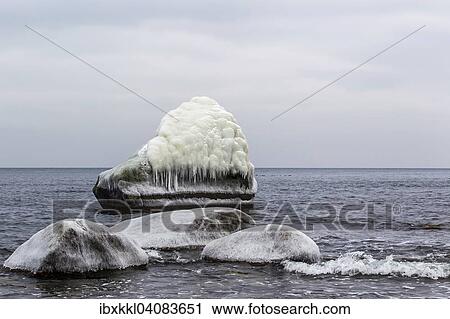 Icy rocks in the Baltic Sea, Jasmund peninsula, Rugen, Mecklenburg-Western Pomerania, Germany, Europe View Large Photo Image Stock Image - Icy rocks in the Baltic Sea, Jasmund peninsula, Rugen, Mecklenburg-Western Pomerania, Germany, Europe. Fotosearch