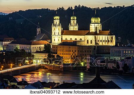 Inn river with Marienbrucke bridge, at the back the opera house and theatre, the parish church of St Paul and St. Stephen's Cathedral, on the right the New Bishop's Residence, historic centre, Passau, Lower Bavaria, Bavaria, Germany, Europe View Large Photo Image Stock Image - Inn river with Marienbrucke bridge, at the back the opera house and theatre, the parish church of St Paul and St. Stephen's Cathedral, on the right the New Bishop's Residence, historic centre, Passau, Lower Bavaria, Bavaria, Germany, Europe. Fotosearch